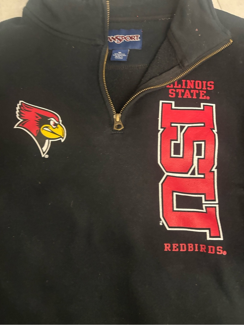 LIKE NEW black logo Illinois State University ISU quarter zip sweatshirt.